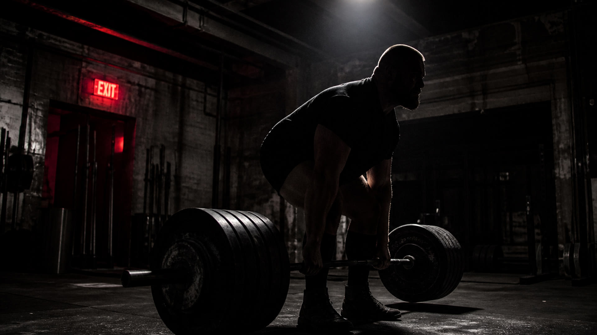 Barbell on the platform
